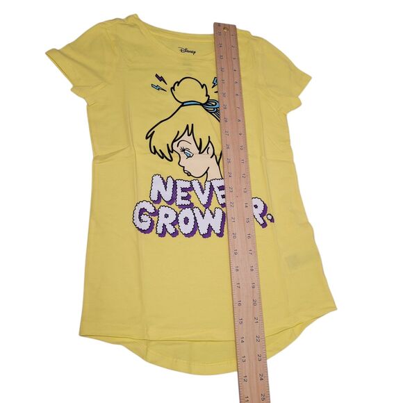Spotted Zebra Girls Tinker Bell Never Grow Up Short-Sleeve Shirt Yellow M(8) - Picture 8 of 8